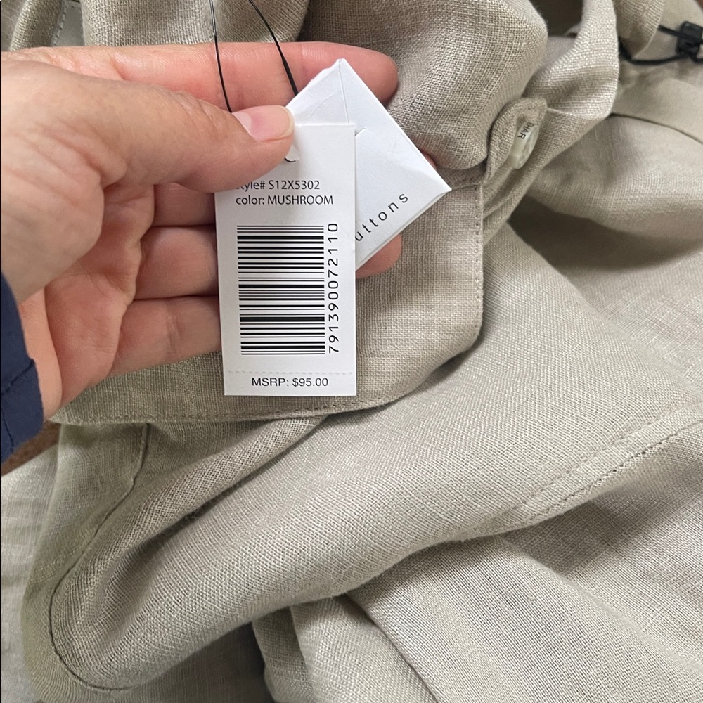 Ike Behar Men's Casual Beige Button Down Shirt - Picture 6 of 7